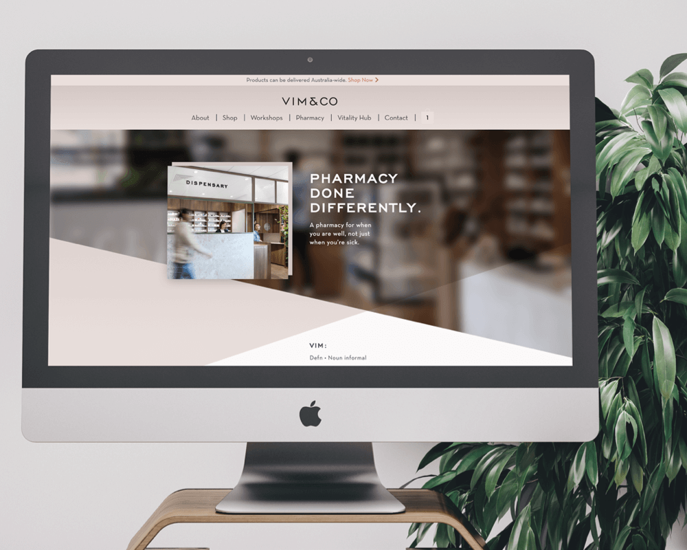 Vim & Co Website Design Mockup