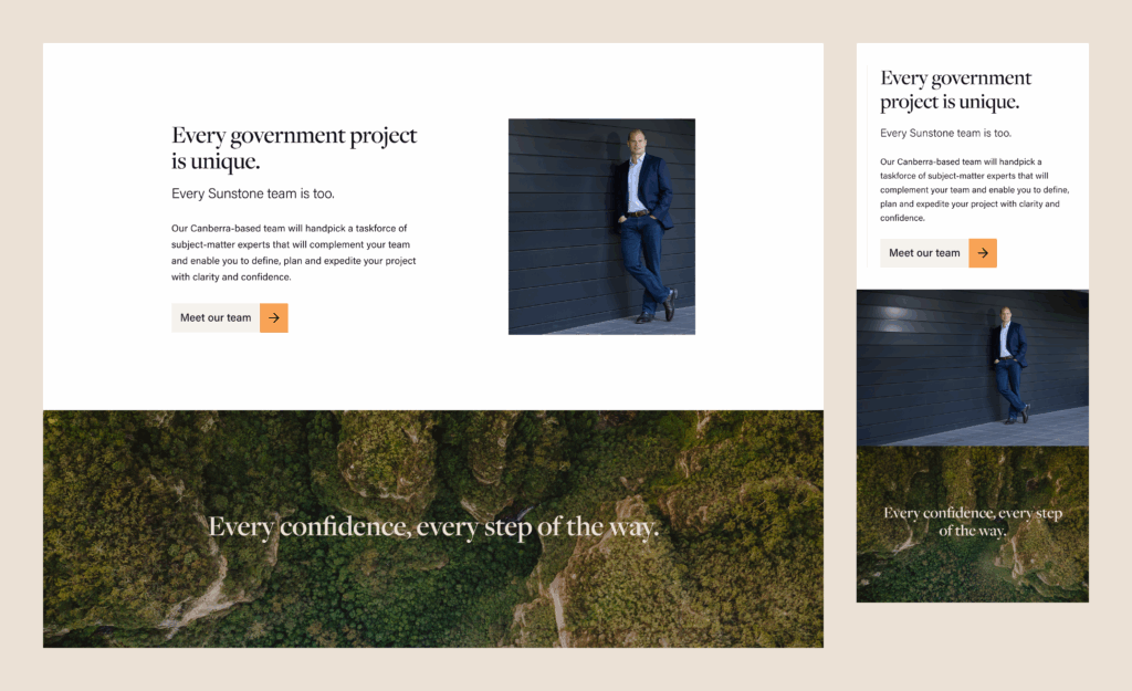 mockup showing part of the desktop and mobile website design